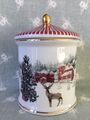 Brandneu in Originalverpackung H&M Porzellan Weihnachtsaufbewahrung Topf/Ornament - Neu - Rentiere/Schneeszene
