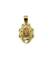 14K Gelbgold Oval Jungfrau Maria Medaille Charm Halskette Anhänger ~ 1,2