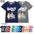 Kinder Jungen Mädchen Bingo Bluey Print Kurzarm T-Shirt Sommer Strand TshirtTops