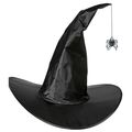 HALLOWEEN KARNEVAL KOSTÜM-ZUBEHÖR HEXENHUT SATIN MIT SPINNE NEU OVP