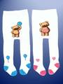 Babystrumpfhose für Kleinkinder mit Bären-Motiv Größe 62/68 weiß/blau weiß/pink