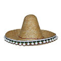 Mexikanischer Hut / Sombrero mit Bommeln, Durchmesser 60 cm, Natur