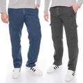 Herren Cargo-Hose Jeans-Hose Freizeit-Hose mit Dehnbund aus Baumwolle M-3XL