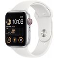 Apple Watch SE 2022 Sportarmband 44 mm Aluminium GPS + 4G Smartwatch silber/weiß