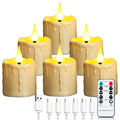 6x Wiederaufladbare LED Kerze flackernd Teelichter Kerzen Timer Fernbedienung