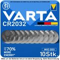 10 x Varta CR2032 CR-2032 Batterien Frische Markenqualität Knopfzellen MHD 2033