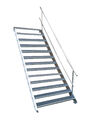 13 Stufen Stahltreppe Breite 60-160cm Geschosshöhe 195-260cm Geländer einseitig