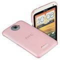 Back Cover Case Superslim trsp pink f HTC One X / One XL Tasche Hauchdünn