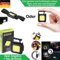 Mini Taschenlampe Akku COB LED Schlüsselanhänger Magnet Lampe oder Stirnlampe