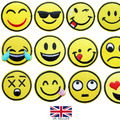 Smiley Gesicht bestickt Patch Nähen Aufbügeln Spaß Abzeichen Emoji SMS Text lustig süß