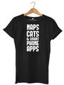 Nickerchen Katzen & Smartphone Apps lustig Herren Damen Unisex T-Shirt