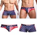 2 Herren Sexy Amerikanische Flagge Unterwäsche Tanga Boxer Slips Trunks Shorts