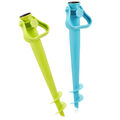 2x Sonnenschirmhalter zum Eindrehen - Bodenhülsen für den Garten - grün/blau