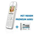 AVM FRITZ Fon C4 - DECT Telefon Weiß - mit neuem Premium Akku - Ohne Ladeschale