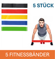 5er Set Fitnessbänder Sport Widerstandsband schlank Gummiband Gymnastikband Figu