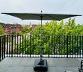 GLATZ Sonnenschirm Alu Smart 210 x 150 cm, Farbe silver mit Rollensockelrahmen