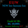 EUW Unranked LoL Fresh Acc League of Legends lvl 30 Smurf 40k+ BE Safe Stock