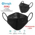 10x FFP2 Maske schwarz Mundschutz Atemschutzmaske 4D Fisch Maske Erwachsene