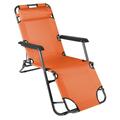 Sonnenliege klappbar Relaxliege Liegestuhl orange Klappliege Gartenstuhl Stahl