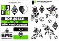 Aufkleber Borussia Mönchengladbach Jünter BMG Stripes Aufklebeset Raute Sticker 