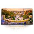 Kunstdruck Bilder 120x60cm Spanien Barcelona Hundertwasser Farbenfroh Sonnenunte