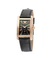 EMPORIO ARMANI Damen-Uhr Lederarmband schwarz Edelstahlgehäuse AR-0169