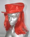  Rote Mütze befestigt rote Haare Perücke Cosplay Kostüm Kostüm Zubehör