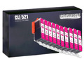 10 Druckerpatronen kompatibel für Canon iP4700 CLI-521M magenta 