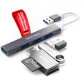 USB 3.0 Hub Adapter 4-Port USB Verteiler Splitter 4-IN-1 Datenhub aus Aluminium