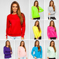 Sweatshirt Langarmshirt Pullover Pulli Basic Unifarben Sport Damen BOLF Classic