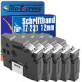 Schriftband für Brother P-Touch TZe-131 TZe-221 TZe-231 TZe-335 TZe-631 TZe-121