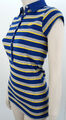 Tom Tailor Denim Damen Poloshirt Bluse T-Shirt Gr. XS Blau / Grau / Gelb