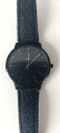 Armbanduhr PILGRIM schwarz mit Band aus dunkelgrauem Filz
