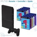 Sony Playstation 2 / PS2 - Konsole inkl. Controller + viele Spiele - Slim / Fat