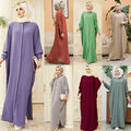 Damen Abaya Jilbab Kaftan Lange Muslimische Kleid Dubai Cardigan Robe Maxi Kleid