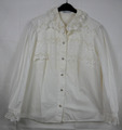 Damen PETER HAHN Traumhafte Elegante Bluse Weiß 100% Baumwolle Größe 46/48 TOP!
