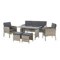 Gartenmöbel Sitzgruppe Möbel Polyrattan Set 6 teilig Outdoor Loungemöbel Juskys®