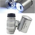 60X Handy Lupe Schmuck Taschen Mikroskop Led-Licht Tragbarer