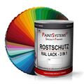 Rostschutz RAL Lack Wunschfarbton 3 in 1 Metallschutzlack Farbe Grundierung 1kg