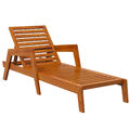 Sonnenliege, Gartenliege aus Holz, Liegestuhl, Wetterfest Relaxliege für Balkon
