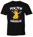 Herren T-Shirt Pew Pew Madafakas Crazy Chick Küken Meme Spruch Trend Fun-Shirt