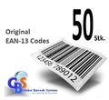 Global-Barcode-Systems - 50 EAN / GTIN Codes Barcode - EAN-13 Nummern - Original