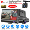 4'' Autokamera Auto KFZ DVR 3Lens Recorder 1080P Dashcam G-sensor Nachtsicht
