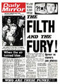 SEX PISTOLS POSTER DAILY MIRROR 1976 THE FILTH AND THE FURY GOD SAVE THE QUEEN