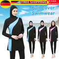 Damen Muslim Islamisch Burkini Set Badeanzug Modest Strand Bodycon Schwimmanzug