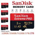 SANDISK Extreme PRO Micro SD 2TB 1TB 512GB 256GB 128GB Speicherkarte Micro-SDXC~