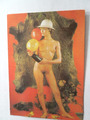 AK nackte Frau stehend Hut Sektflasche Fell Schönheit Akt Nude Erotik DDR 1985