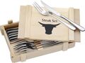 WMF Steakbesteck 12-teilig, für 6 Personen, Steakmesser Set in Holzkiste