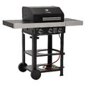 TAINO WABAYA 3+0 Gasgrill Grillwagen 3 Brenner Sear-Burner Schwarz Matt