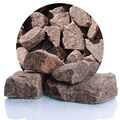 25 kg rote Gabionensteine, Granit Stein bordeaux für Gabionen Steinkorb Mauer